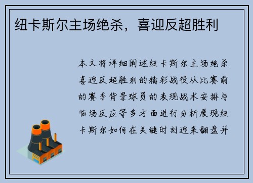 纽卡斯尔主场绝杀，喜迎反超胜利